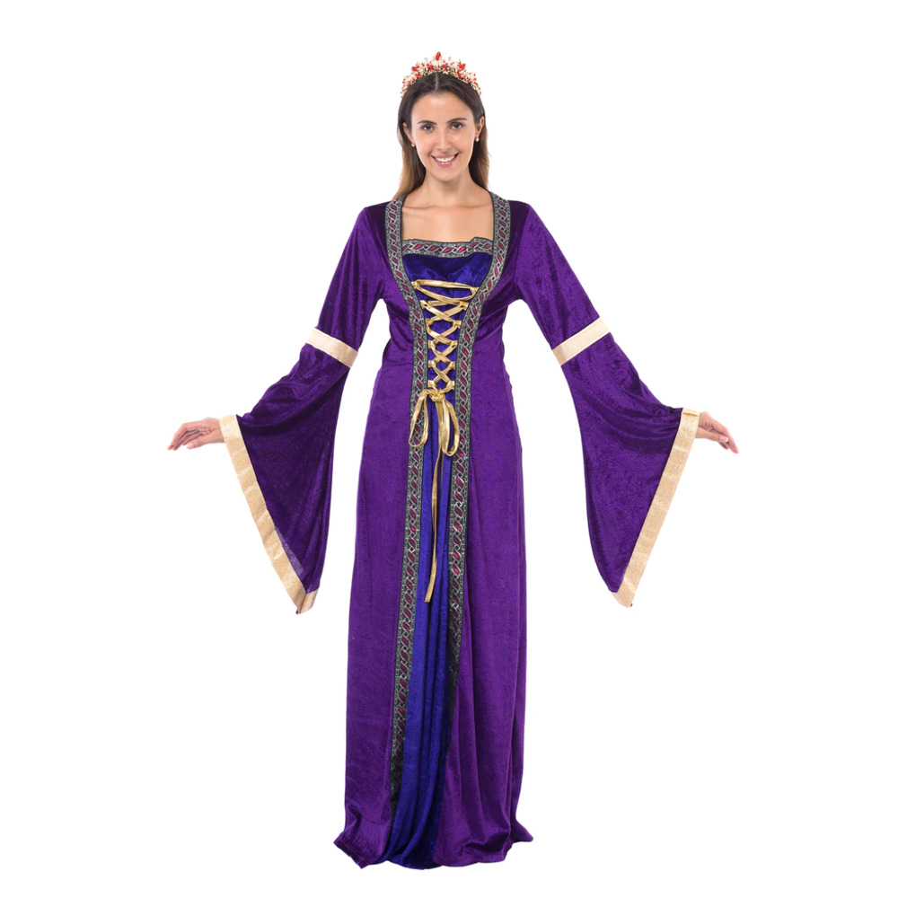 Halloween Cosplay Renaissance Medieval Princess Queen Royal Velvet Costume SZ S